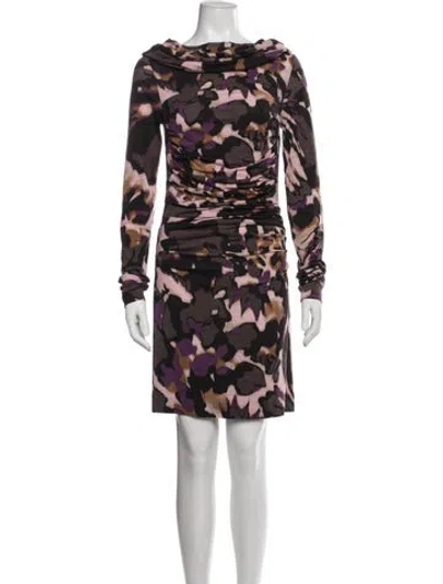 Pre-owned Escada Floral Print Midi Length Dress In Multicolor
