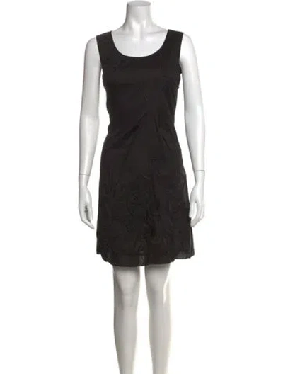 Pre-owned Escada Floral Print Mini Dress In Black