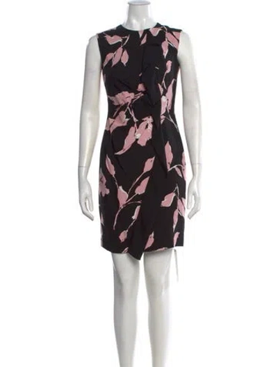 Pre-owned Escada Floral Print Mini Dress In Multi