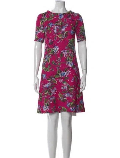Pre-owned Escada Floral Print Mini Dress In Pink