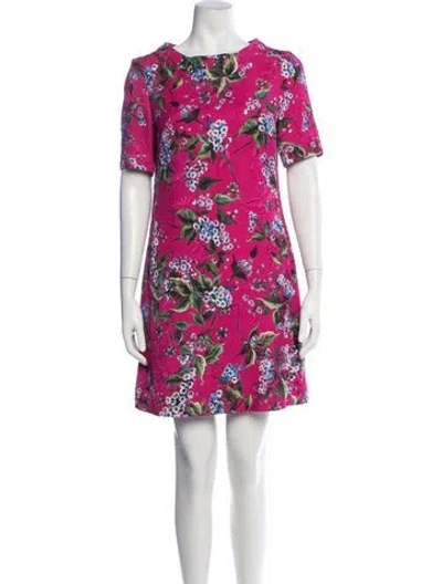 Pre-owned Escada Floral Print Mini Dress In Purple