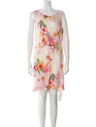 Pre-owned Escada Floral Print Mini Dress W/ Tags In Multi