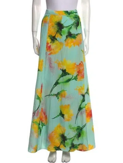 Pre-owned Escada Floral Print Mini Skirt In Blue