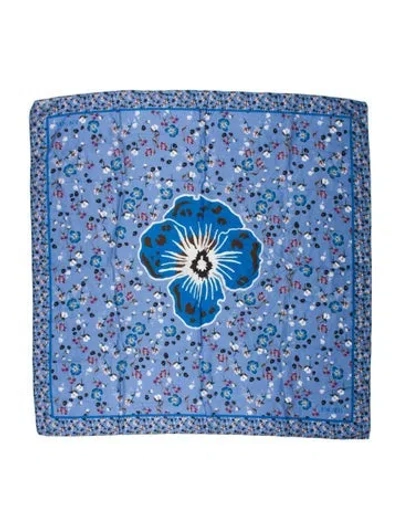 Pre-owned Escada Floral Print Scarf In Blue