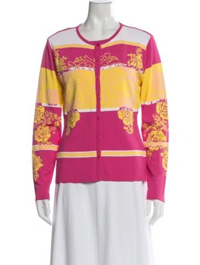Pre-owned Escada Floral Print Sweater In Pink