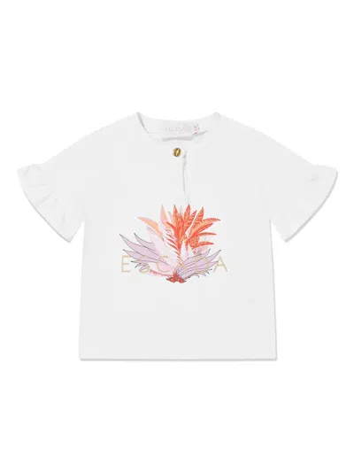 Escada Babies' Floral-print T-shirt In White