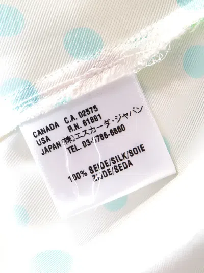 Pre-owned Escada Floral-print Silk Shirt In White