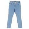 Escada Flower Patch Skinny Jeans In Blue Cotton Denim In Blue