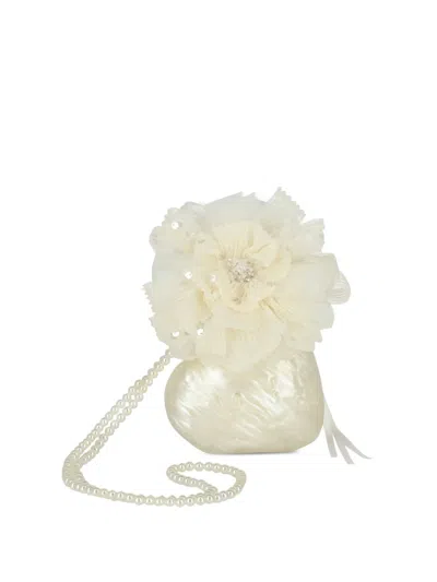 Escada Kids' Flower Pearl Bag In Neutral
