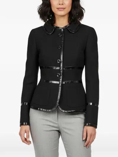 Pre-owned Escada Front-button Jacket In Black