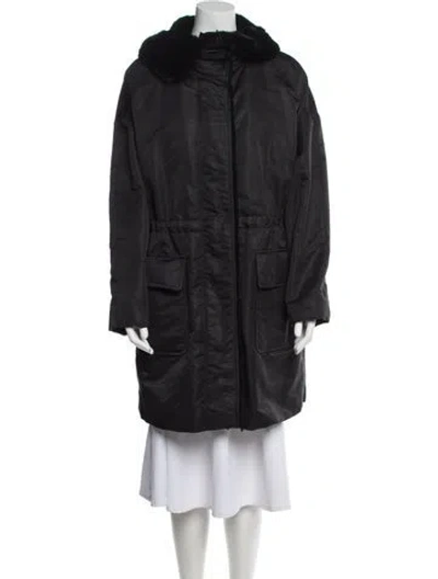 Pre-owned Escada Fur Coat In Black