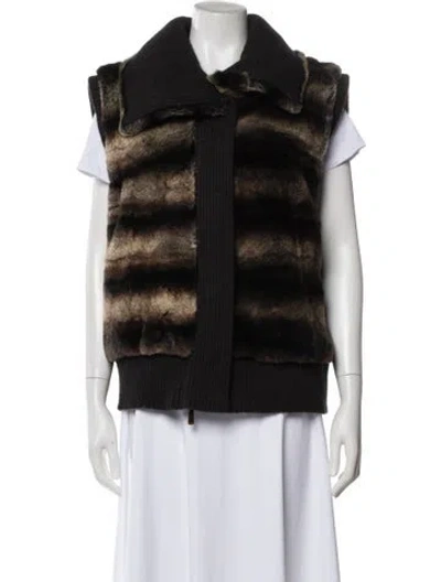 Pre-owned Escada Fur Jacket In Neutral