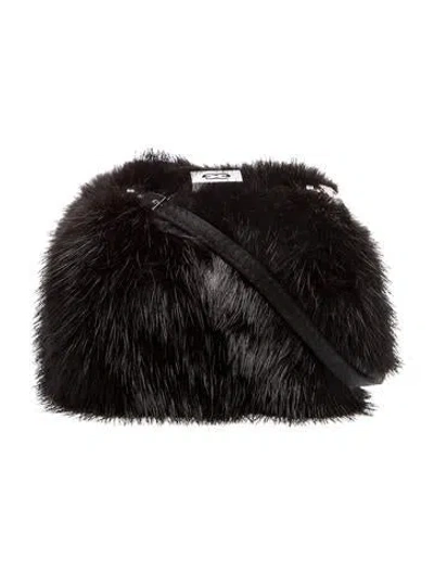 Pre-owned Escada Fur Shoulder Bag In Black