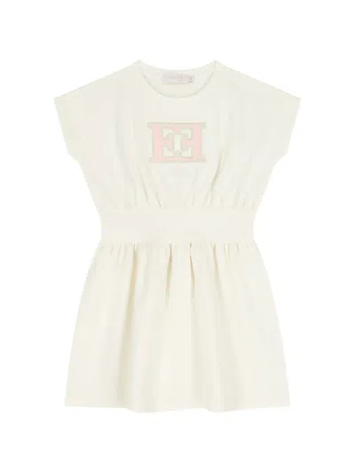 Escada Kids' Gathered Dress In Gray