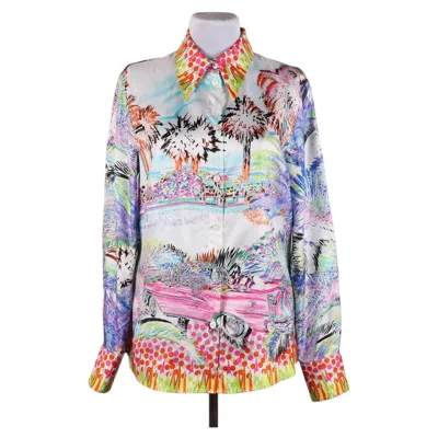 Pre-owned Escada (germany) Silk Shirt. Size 36 Romania. In Gray