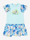 Escada Girls Batiste Printed Dress In Blue