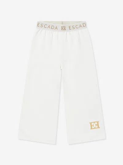 Escada Kids'  Girls Embroidered Logo Bottoms In Ivory