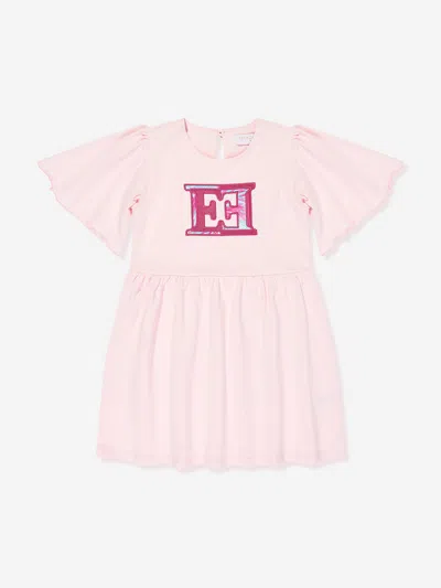 Escada Babies' Girls Embroidered Logo Dress In Animal Print