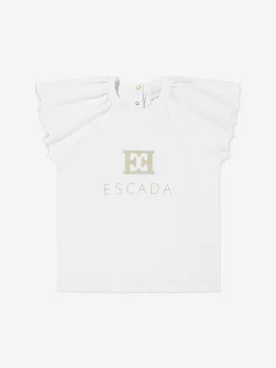 Escada Kids'  Girls Embroidered Logo Dress In White