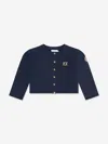 Escada Girls Embroidered Logo Jersey Jacket In Blue