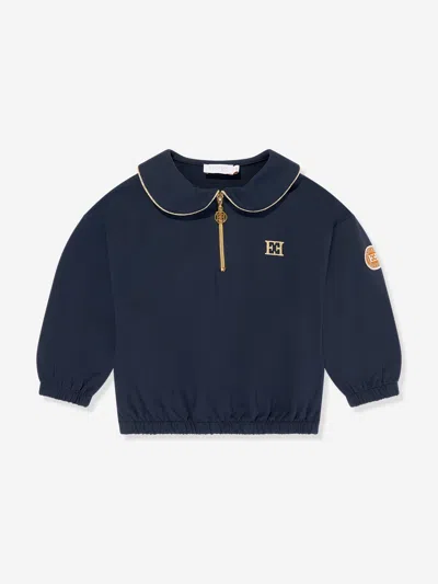 Escada Kids' Girls Embroidered Logo Sweatshirt In Blue