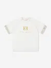 Escada Girls Embroidered Logo T-shirt In Ivory