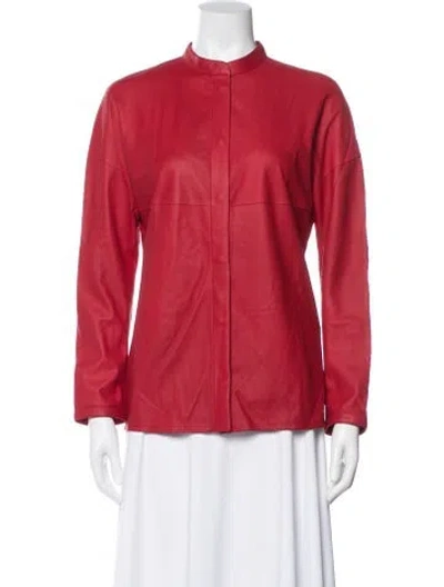 Pre-owned Escada Goat Leather Evening Jacket In Red