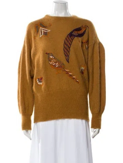 Pre-owned Escada Graphic Print Bateau Neckline Sweater In Brown