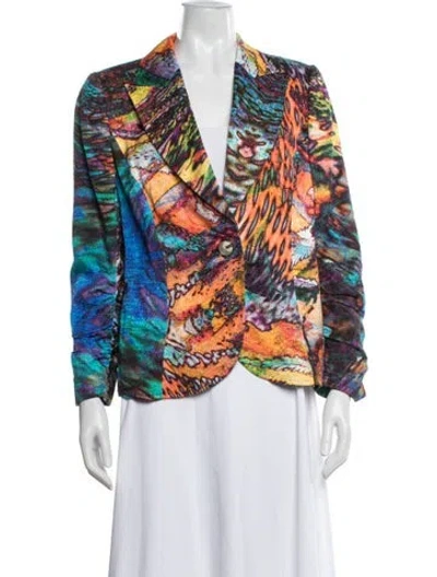 Pre-owned Escada Graphic Print Blazer In Blue
