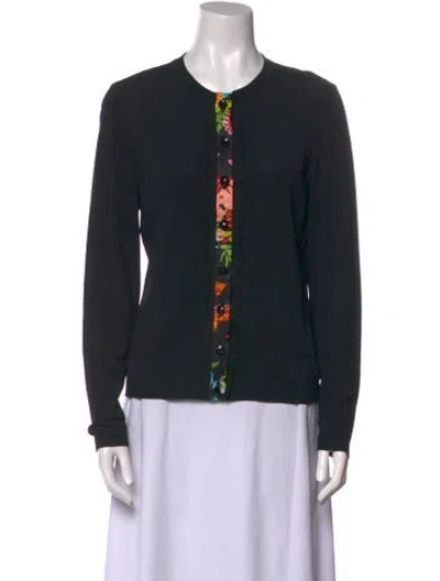 Pre-owned Escada Graphic Print Crew Neck Sweater In Black