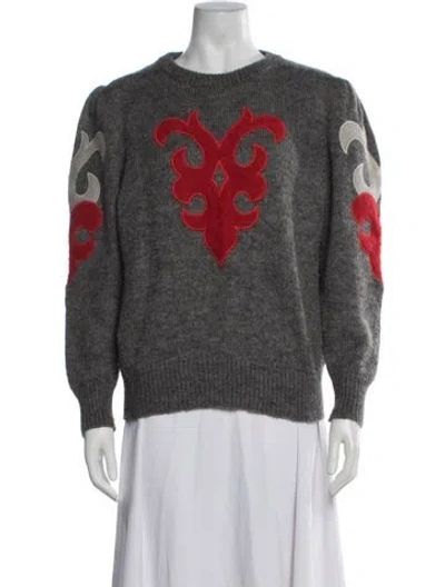 Pre-owned Escada Graphic Print Crew Neck Sweater In Green