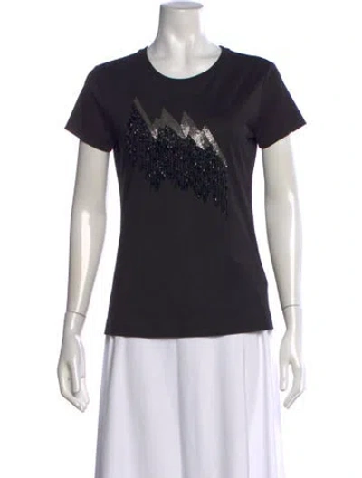 Pre-owned Escada Graphic Print Crew Neck T-shirt In Black