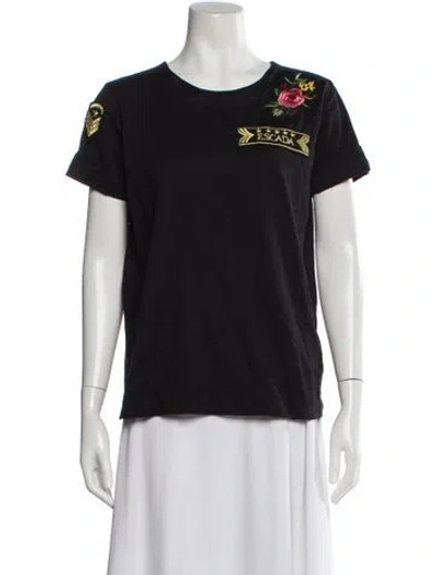 Pre-owned Escada Graphic Print Crew Neck T-shirt In Gray