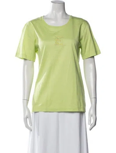 Pre-owned Escada Graphic Print Crew Neck T-shirt In Green