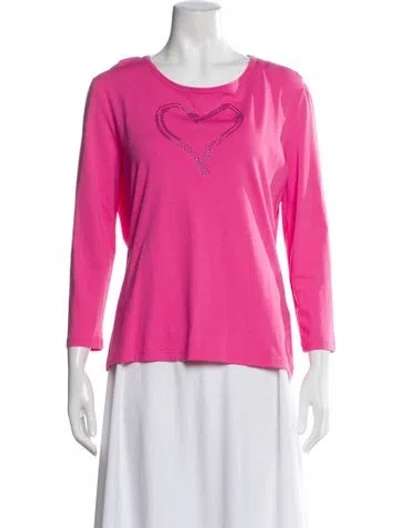 Pre-owned Escada Graphic Print Crew Neck T-shirt In Pink