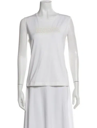 Pre-owned Escada Graphic Print Crew Neck T-shirt In White