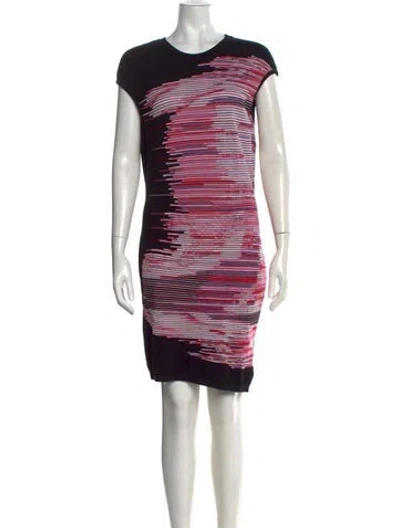 Pre-owned Escada Graphic Print Knee-length Dress In Black