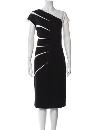 Pre-owned Escada Graphic Print Knee-length Dress In Black