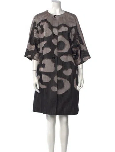 Pre-owned Escada Graphic Print Knee-length Dress In Black/purple