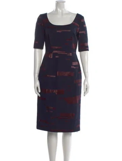 Pre-owned Escada Graphic Print Knee-length Dress In Blue
