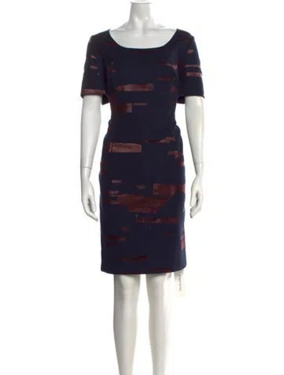 Pre-owned Escada Graphic Print Knee-length Dress In Blue