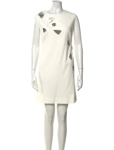 Pre-owned Escada Graphic Print Mini Dress In Neutral