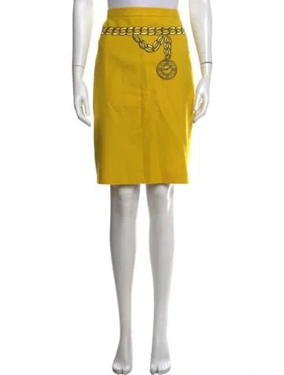 Pre-owned Escada Graphic Print Mini Skirt In Yellow