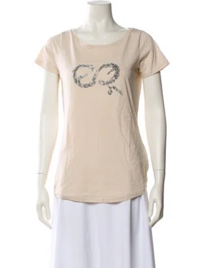 Pre-owned Escada Graphic Print Scoop Neck T-shirt In Neutral