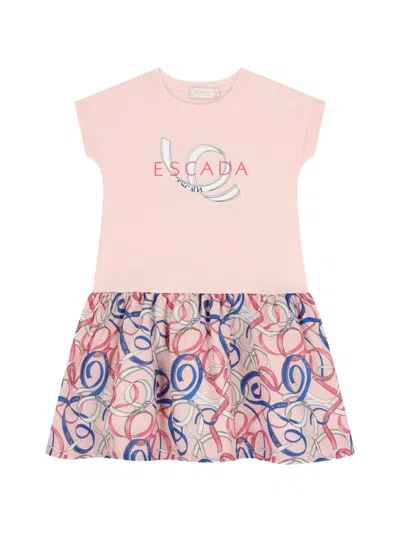 Escada Kids' Graphic-pattern Dress In Pink