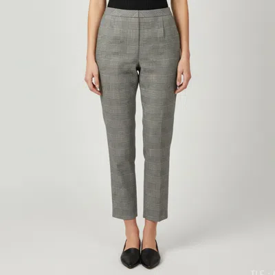 Pre-owned Escada Grey Houndstooth Checked Wool Blend Trousers S In Gray