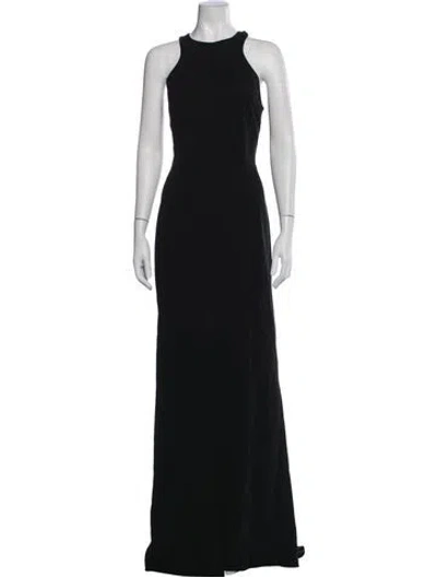 Pre-owned Escada Halterneck Long Dress In Black