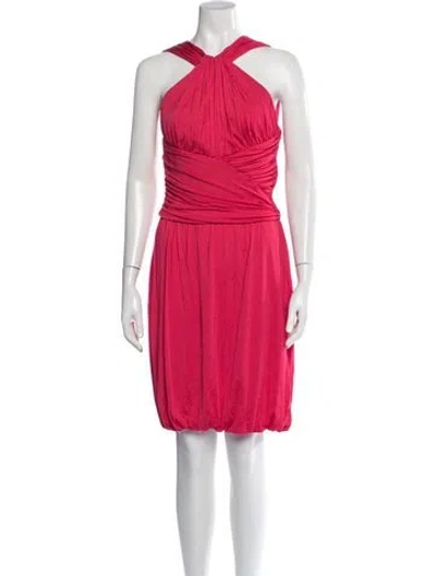 Pre-owned Escada Halterneck Mini Dress In Pink