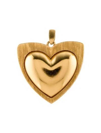 Pre-owned Escada Heart Pendant, 2.5" In Multi