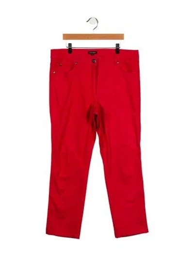Pre-owned Escada High-rise Straight Leg Jeans In Red